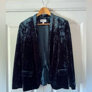Highline Collective Ladies Green Velvet Blazer